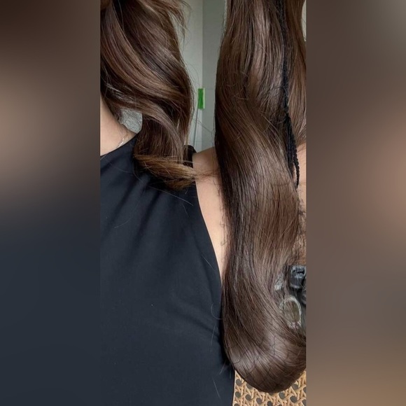 Human hair blend Luxurious Chestnut Brown Hair Extensions - Picture 7 of 8